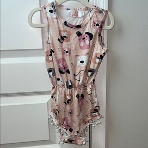 Mila and Rose Baby Romper - Pom Poms and Dogs